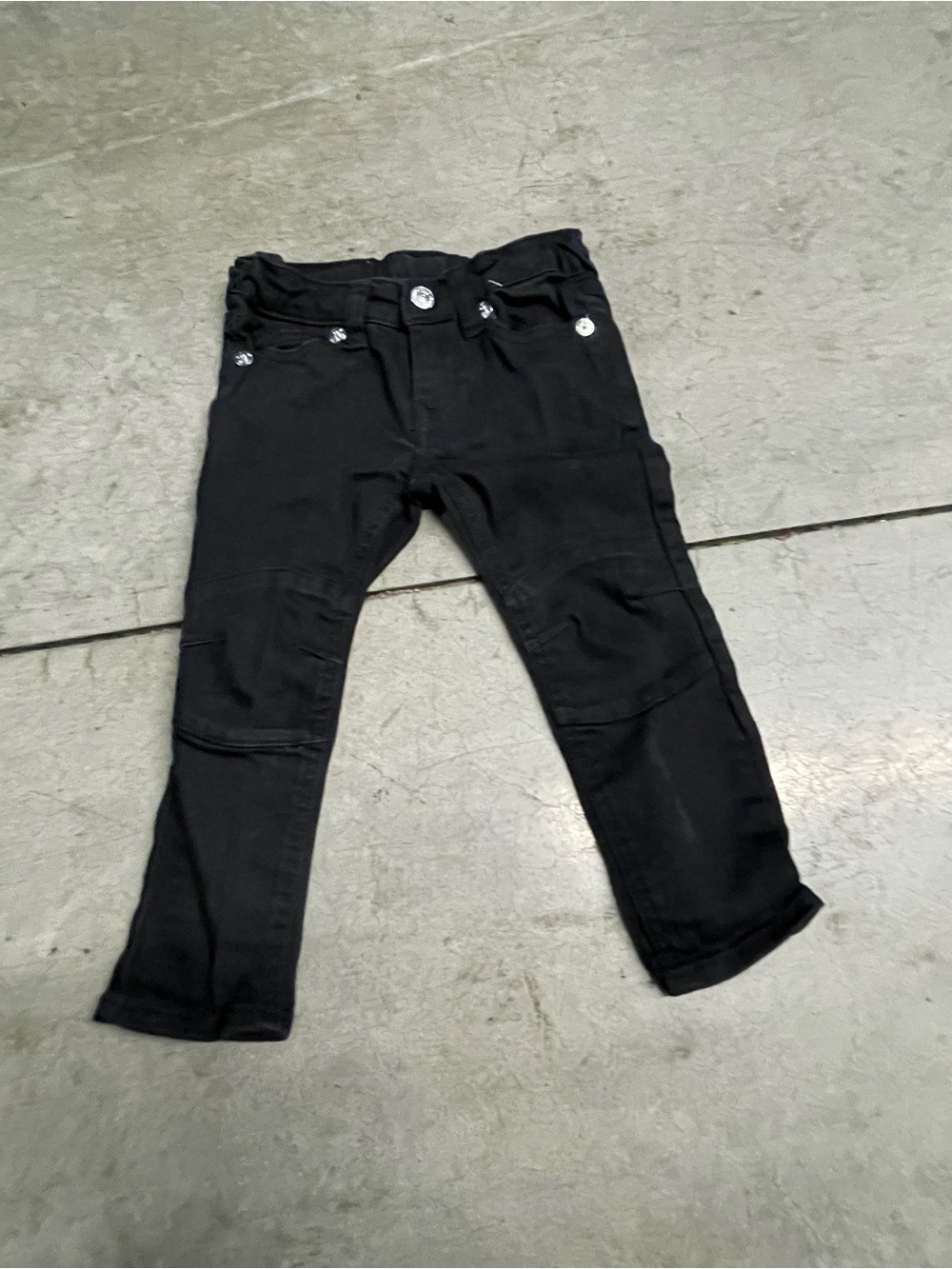 True Religion Kids Black Stretch Jeans with Button Accents 2T